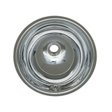 Whitehaus WH602ABL Decorative Smooth Round Drop-in Sink with Overflow and a 1 1/4" Center Drain - Polished Stainless Steel