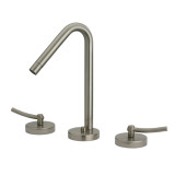 Whitehaus WH81214-BN Metrohaus Lavatory Widespread Faucet with 45-Degree Swivel Spout, Pop-up Drain and Lever Handles - Brushed Nickel - PVD