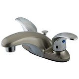 Kingston Brass Two Handle 4" Centerset Lavatory Faucet with Pop-Up Drain - Brushed Nickel/Polished Chrome KB6627LL