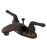 Kingston Brass Two Handle 4" Centerset Lavatory Faucet with Pop-Up Drain - Oil Rubbed Bronze KB625