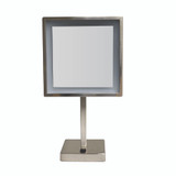 Whitehaus WHMR295-BN Square Freestanding Led 5X Magnified Mirror - Brushed Nickel