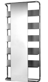Whitehaus AEA180 Aeri Large Aluminum Rectangular Wall Mount Frame with Six Shelves and Rectangular Sliding Mirror