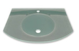 Whitehaus WHLOOM-C New Generation Arched 1/2" Matte Glass Counter Top with Integrated Round Sink - 28 inch