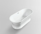 Vanity Art VA6610-S-PC 59" x 30" Freestanding Acrylic Soaking Bathtub - White/Polished Chrome Trim