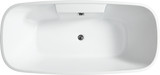 Vanity Art  VA6835-L Freestanding White Acrylic Bathtub and Hose 67.5 x 32 x 23