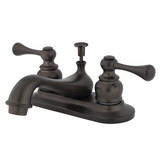 Kingston Brass Two Handle 4" Centerset Lavatory Faucet with Pop-Up Drain - Oil Rubbed Bronze KB605BL