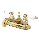 Kingston Brass Two Handle 4" Centerset Lavatory Faucet with Pop-Up Drain - Polished Brass KB602PL