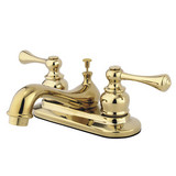 Kingston Brass Two Handle 4" Centerset Lavatory Faucet with Pop-Up Drain - Polished Brass KB602BL