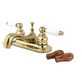 Kingston Brass Two Handle 4" Centerset Lavatory Faucet with Pop-Up Drain - Polished Brass KB602B