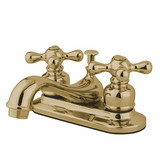 Kingston Brass Two Handle 4" Centerset Lavatory Faucet with Pop-Up Drain - Polished Brass KB602AX