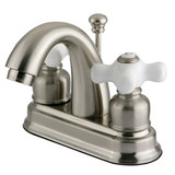 Kingston Brass Two Handle 4" Centerset Lavatory Faucet with Pop-Up Drain - Brushed Nickel KB5618PX