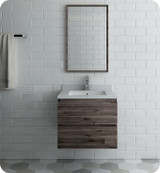 Fresca FVN3124ACA Formosa 24" Wall Hung Modern Bathroom Vanity w/ Mirror - Acacia Wood
