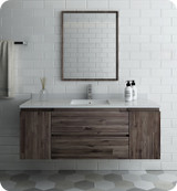 Fresca FVN31-123012ACA Formosa 54" Wall Hung Modern Bathroom Vanity w/ Mirror - Acacia Wood