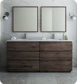 Fresca FVN31-3636ACA-FC Formosa 72" Floor Standing Double Sink Modern Bathroom Vanity w/ Mirrors - Acacia Wood