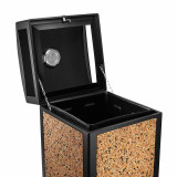 Alpine ALP472-40-STO Rugged 40-Gallon All-Weather Trash Containers with Stone Panels and Ash Tray