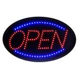 Alpine  ALP497-02 LED Open Sign, Oval, 23 x 14 - Black