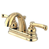 Kingston Brass Two Handle 4" Centerset Lavatory Faucet with Pop-Up Drain - Polished Brass KB5612FL