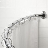 Hardware Resources Curved Shower Rod Fits 60 Inch - 72 Inch Openings - Polished Chrome - SR02-PC-R