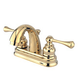 Kingston Brass Two Handle 4" Centerset Lavatory Faucet with Pop-Up Drain - Polished Brass KB5612BL