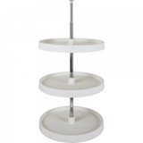 Hardware Resources 18 Inch Diameter Round Plastic Lazy Susan Set with Twist and Lock Pole - PLSR2318