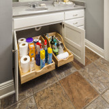 Hardware Resources 13-1/16 Inch Preassembled Vanity Depth High Back Rollout Drawer for 15 Inch Opening - ROVHB15-WB