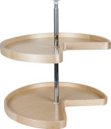 Hardware Resources 24 Inch Kidney Banded Lazy Susan Set with Twist & Lock Adjustable Pole - BLSK224-SET