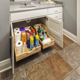 Hardware Resources 10-1/16 Inch Preassembled Vanity Depth High Back Rollout Drawer for 12 Inch Opening - ROVHB12-WB