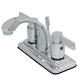 Kingston Brass Two Handle 4" Centerset Lavatory Faucet with Pop-Up Drain Drain - Polished Chrome KB4641NDL