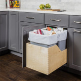Hardware Resources Preassembled 35 Quart Double Pullout Waste Container System - CAN-WBMD35G