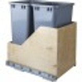 Hardware Resources CAN-WBMD50G Preassembled 50 Quart Double Pullout Waste Container System