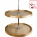 Hardware Resources LSR2318-SET 18 Inch Diameter 3 Shelf Round Wood Lazy Susan Set with Twist and Lock Pole