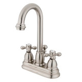 Kingston Brass Two Handle 4" Centerset Lavatory Faucet with Pop-Up Drain Drain - Brushed Nickel KB3618AX