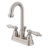 Kingston Brass Two Handle 4" Centerset Lavatory Faucet with Pop-Up Drain Drain - Satin Nickel KB3618AL