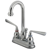 Kingston Brass Two Handle 4" Centerset Lavatory Faucet with Pop-Up Drain Drain - Polished Chrome KB3611ZL
