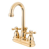Kingston Brass Two Handle 4" Centerset Lavatory Faucet with Pop-Up Drain Drain - Polished Brass KB3612AX