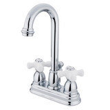 Kingston Brass Two Handle 4" Centerset Lavatory Faucet with Pop-Up Drain Drain - Polished Chrome KB3611PX