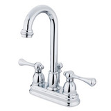 Kingston Brass Two Handle 4" Centerset Lavatory Faucet with Pop-Up Drain Drain - Polished Chrome KB3611BL