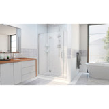 DreamLine D1260672-04 Unidoor-X 38-38 1/2 in. W x 72 in. H Frameless Hinged Shower Door in Brushed Nickel