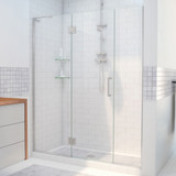 DreamLine D12614572-04 Unidoor-X 46 1/2-47 in. W x 72 in. H Frameless Hinged Shower Door in Brushed Nickel