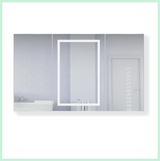 Krugg Svange6036LRR 3 Door LED Mirror Medicine  Cabinet 60 Inch W x 36 Inch w/Dimmer & Defogger - Left Hinge on Middle Door