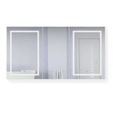 Krugg 3 Door Mirror Medicine Cabinet 66 Inch W x 36 Inch w/Dimmer & Defogger - Right Hinge on Middle Door - Svange6636DLRR