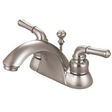 Kingston Brass Two Handle 4" Centerset Lavatory Faucet with Pop-Up Drain - Satin Nickel KB2628B