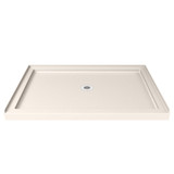 DreamLine DLT-1132420-22 SlimLine 32 in. D x 42 in. W x 2 3/4 in. H Center Drain Single Threshold Shower Base in Biscuit