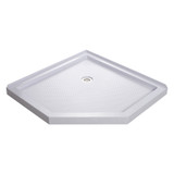 DreamLine DLT-2038380 SlimLine 38 in. D x 38 in. W x 2 3/4 in. H Corner Drain Neo-Angle Shower Base in White