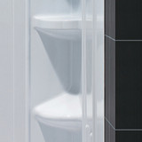 DreamLine DL-6043C-01 42 in. x 42 in. x 75 5/8 in. H Neo-Angle Shower Base and QWALL-2 Acrylic Corner Backwall Kit in White