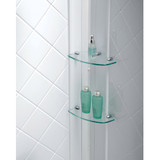 DreamLine DL-6071C-01 34 in. D x 48 in. W x 76 3/4 in. H Center Drain Acrylic Shower Base and QWALL-5 Backwall Kit In White