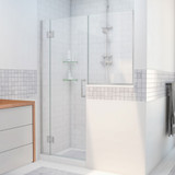 DreamLine D1252434-04 Unidoor-X 55-55 1/2 in. W x 72 in. H Frameless Hinged Shower Door in Brushed Nickel