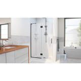 DreamLine D12572-09 Unidoor-X 31 in. W x 72 in. H Frameless Hinged Shower Door in Satin Black