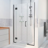 DreamLine D1273072-09 Unidoor-X 63-63 1/2 in. W x 72 in. H Frameless Hinged Shower Door in Satin Black