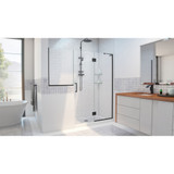 DreamLine D3242434R-09 Unidoor-X 72-72 1/2 in. W x 72 in. H Frameless Hinged Shower Door in Satin Black